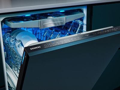 Siemens-keittiosuunnittelu: kalustepeitteinen astianpesukone